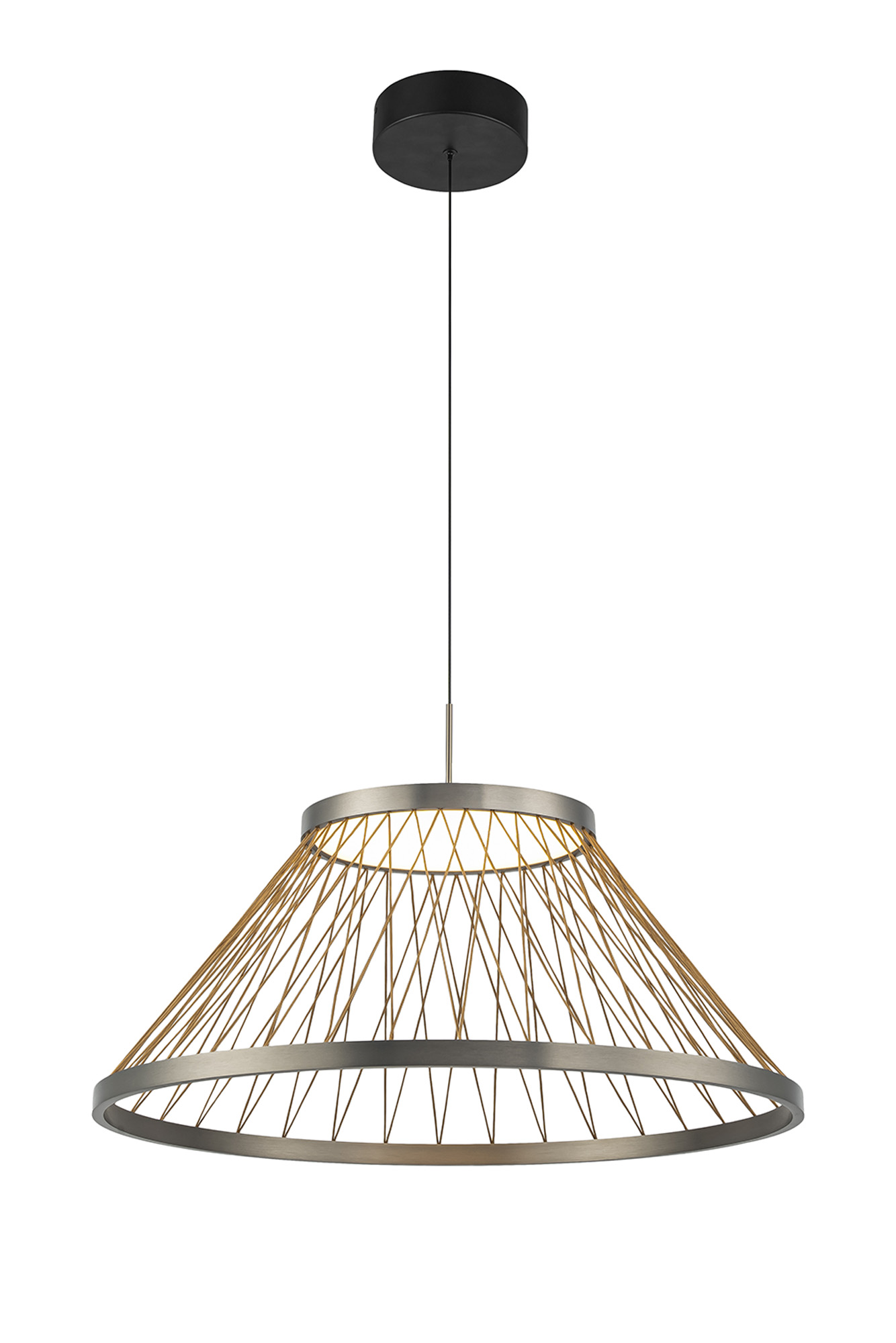 M8949  Spider 60cm Pendant 43W LED 3000K Matt Brushed Grey/Brown